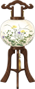 木目著の盆提灯のイラスト