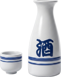 徳利と御猪口の3Dイラスト