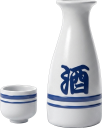 徳利と御猪口の3Dイラスト