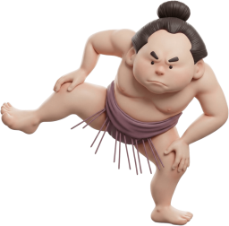四股を踏む相撲取り