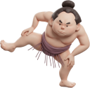四股を踏む相撲取り