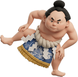 四股を踏む相撲取り
