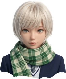 マフラーを巻いた金髪の女の子