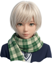 マフラーを巻いた金髪の女の子
