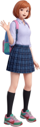 手を振る女学生