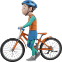 自転車を押す男性