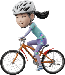 ロードバイクに乗る女性