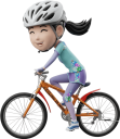 ロードバイクに乗る女性