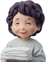 タオルを持つおばあちゃん