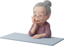 考え事をするお婆ちゃん