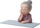 考え事をするお婆ちゃん