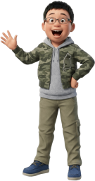 ポーズをとる男の子