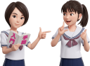 手話を学ぶ女生徒