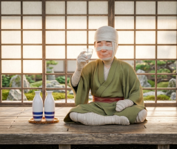 全身大けがをしても酒を飲む男