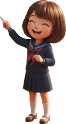 チョークを持つ女子生徒