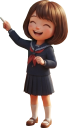 チョークを持つ女子生徒