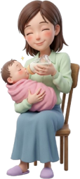 赤ちゃんを抱くお母さん