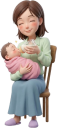赤ちゃんを抱くお母さん
