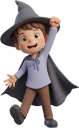 ハロウインの魔法使い仮装をした男の子
