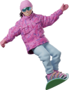 スノボをする女性