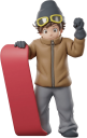 スノボを持つ男性